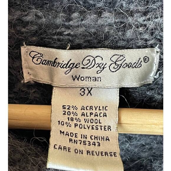Cambridge Dry Goods Women's Gray Short Sleeve Open Cardigan Sweater Size 3X - Picture 5 of 6